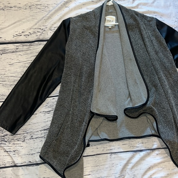 Jaime Faux Leather Cardigan Sweater Jacket Size 2x - Picture 3 of 10